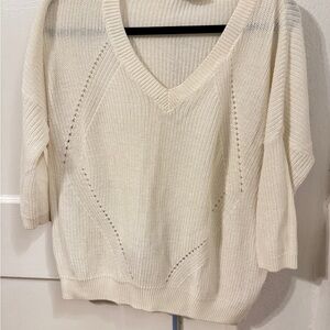 Noisy may Cream V-Neck Sweater